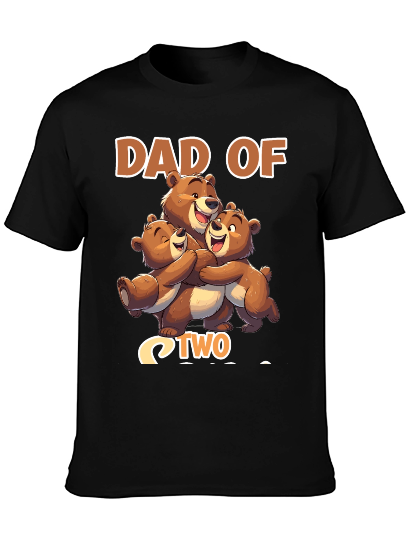 Dad Of Two Bears Black T-Shirt