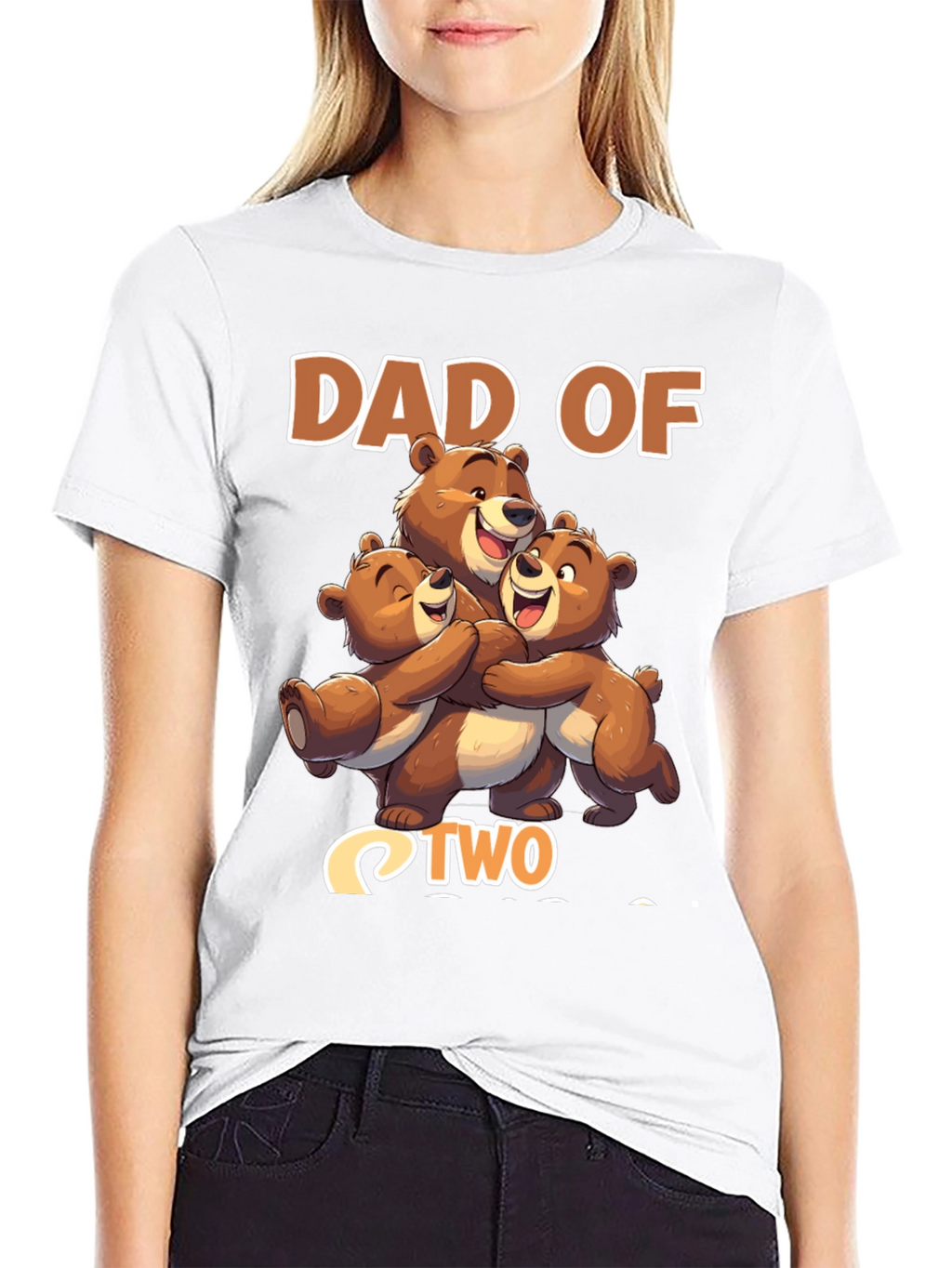Dad Of Two Bears Black T-Shirt