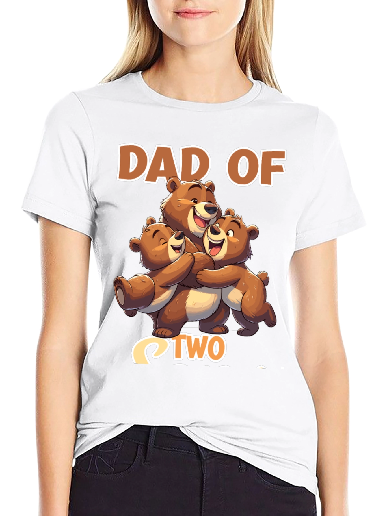 Dad Of Two Bears Black T-Shirt