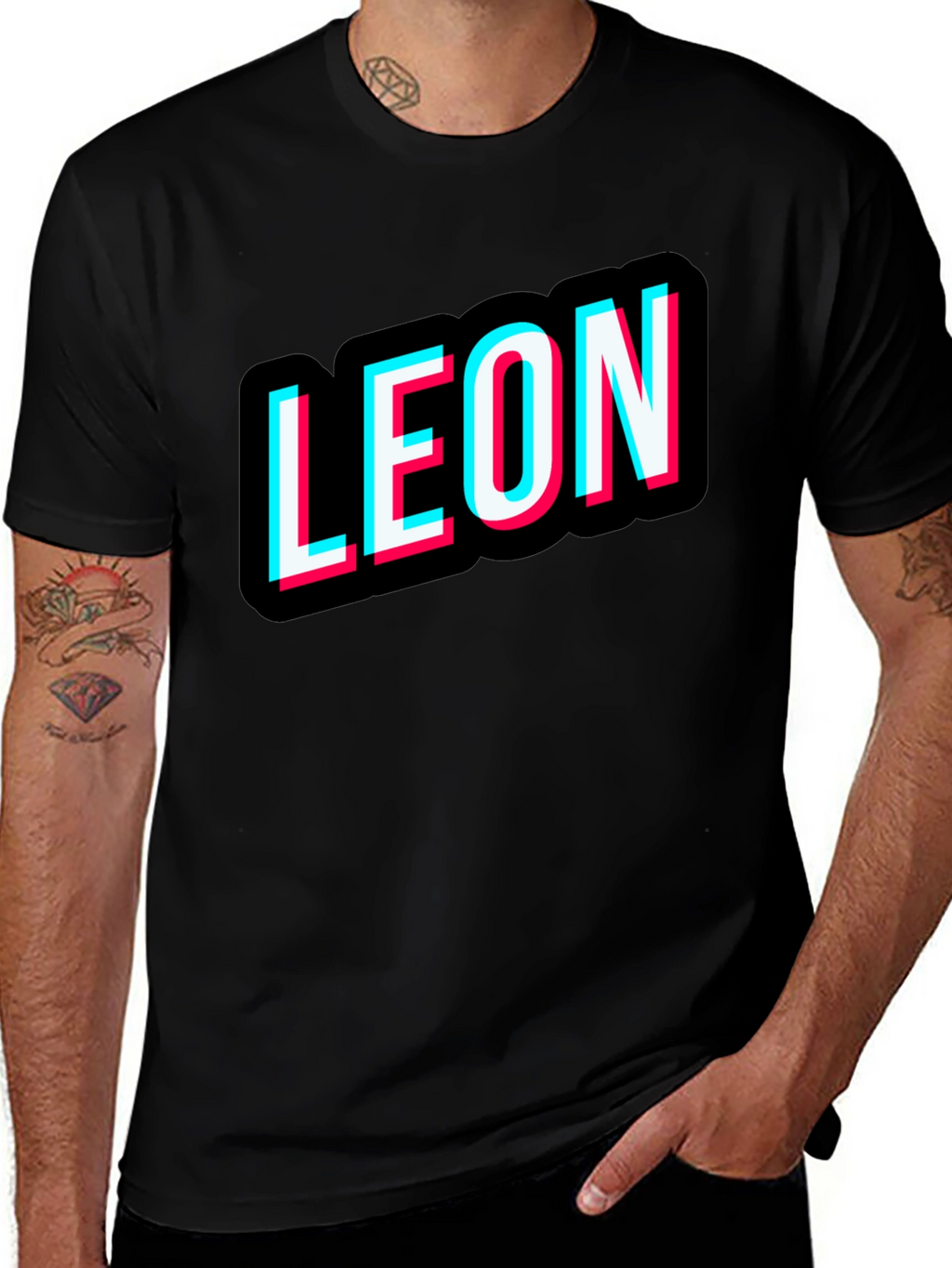 Leon T-Shirt Black Novelty Design Tee