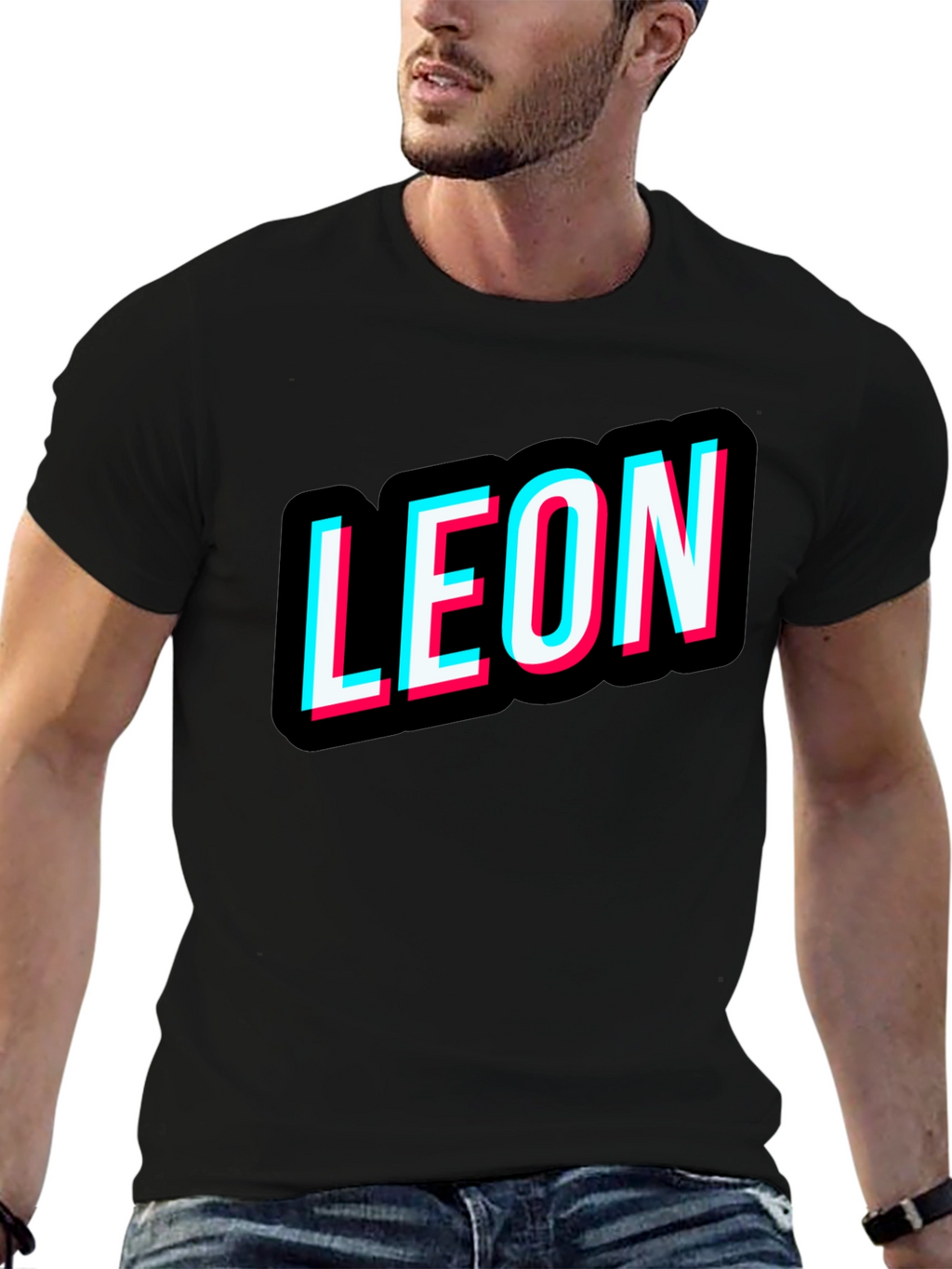 Leon T-Shirt Black Novelty Design Tee