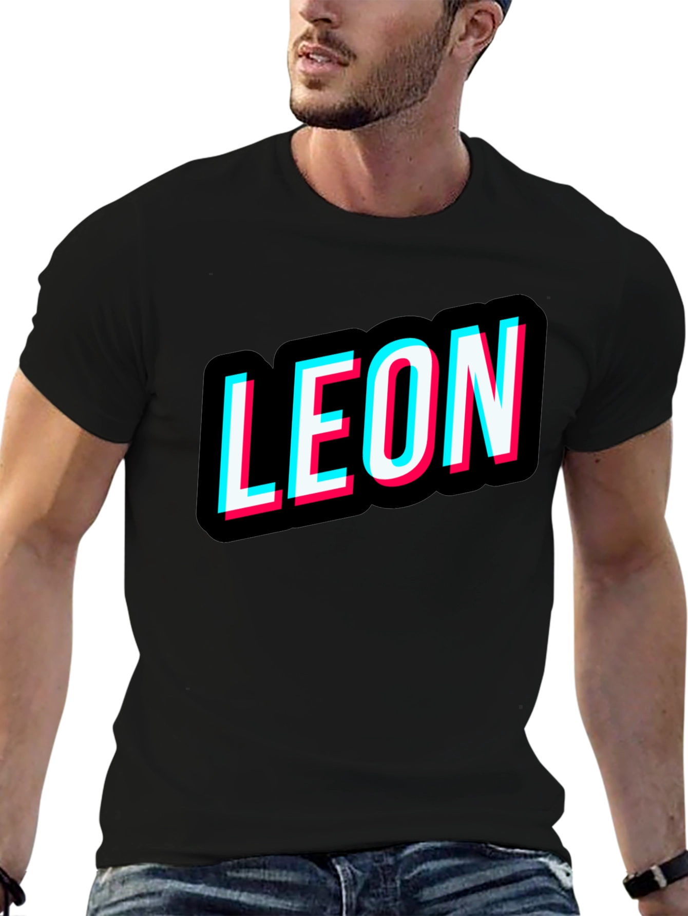 Leon T-Shirt Black Novelty Design Tee
