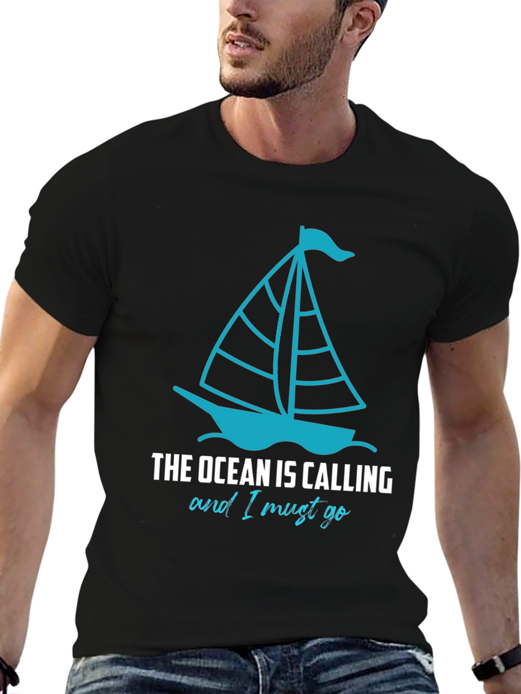 Ocean Calling Sailboat Graphic T-Shirt
