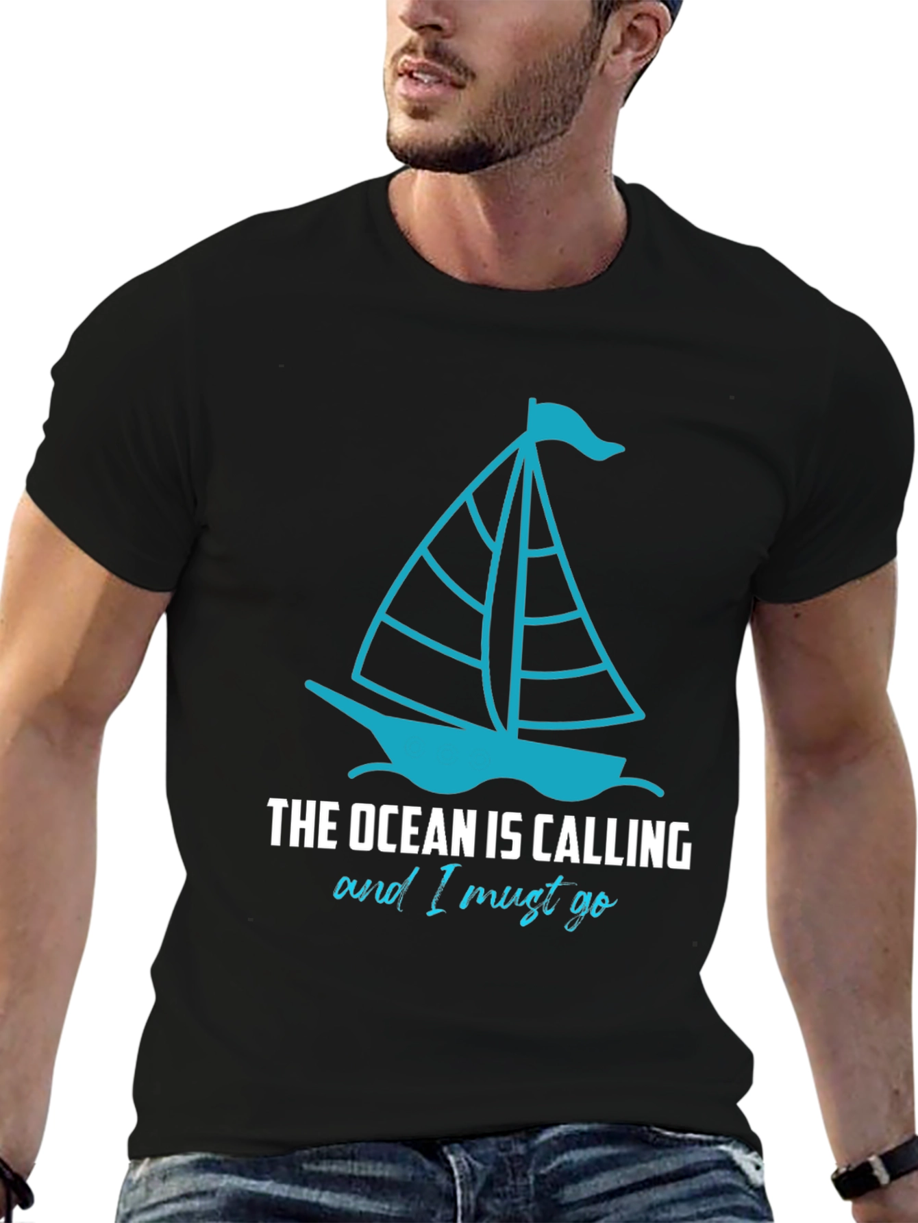 Ocean Calling Sailboat Graphic T-Shirt