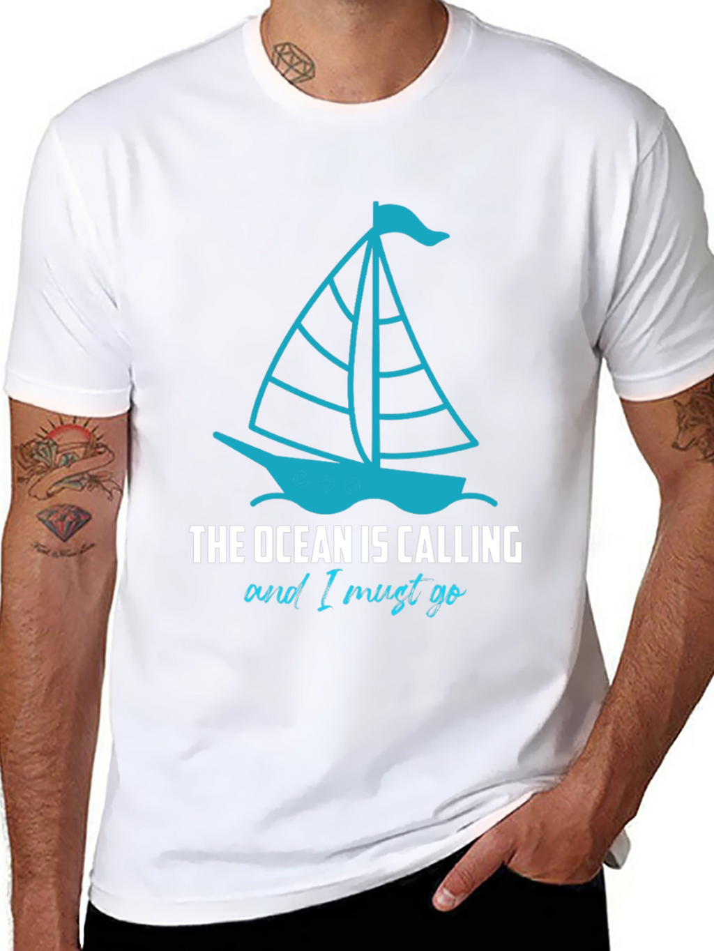 Ocean Calling Sailboat Graphic T-Shirt