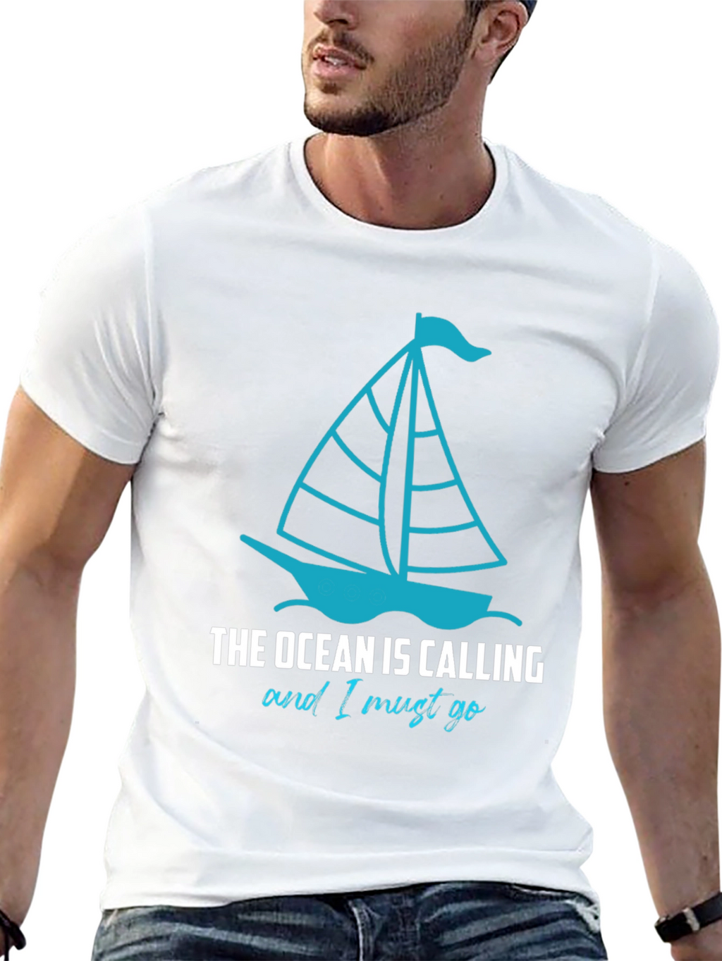 Ocean Calling Sailboat Graphic T-Shirt