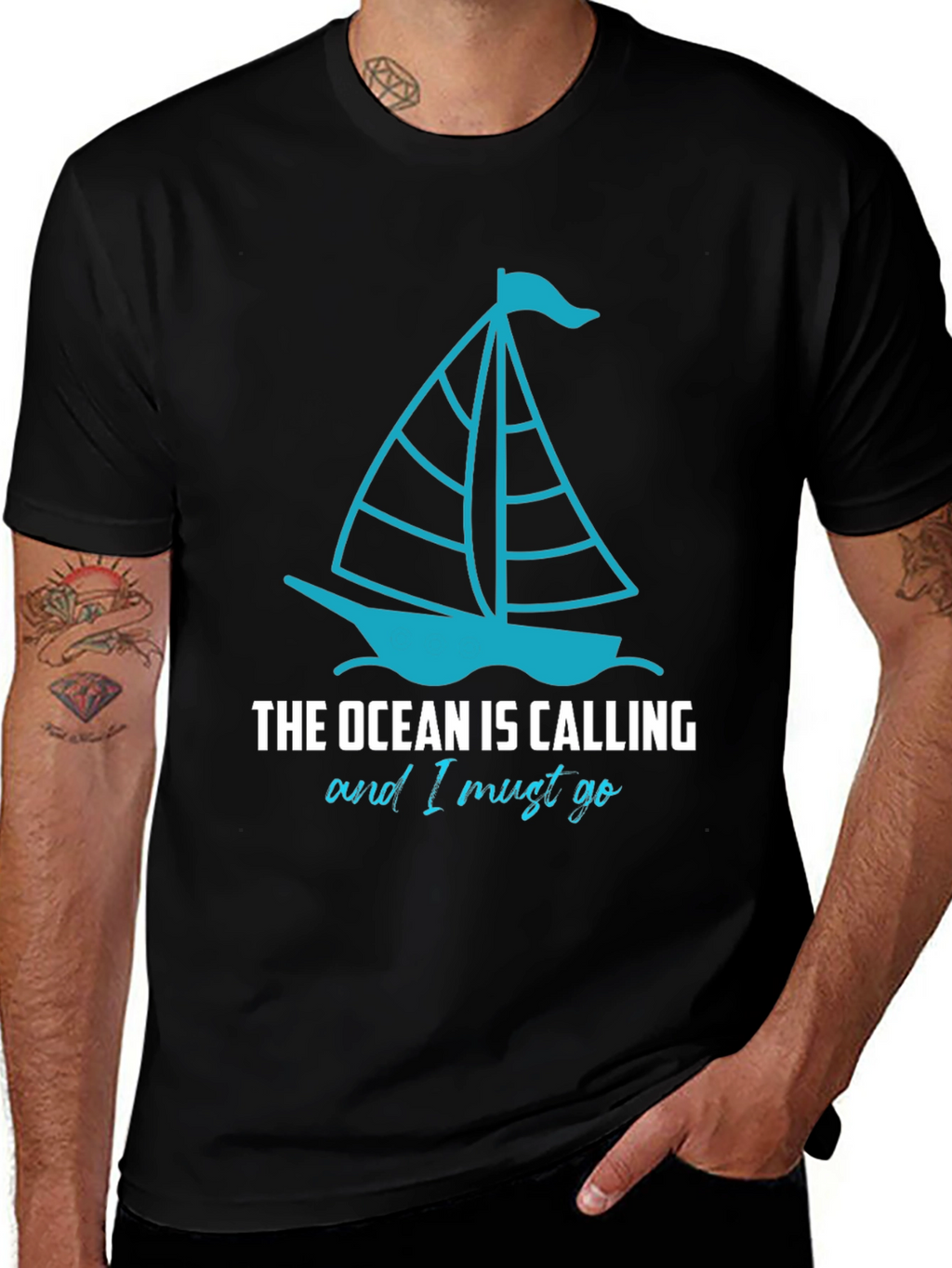 Ocean Calling Sailboat Graphic T-Shirt
