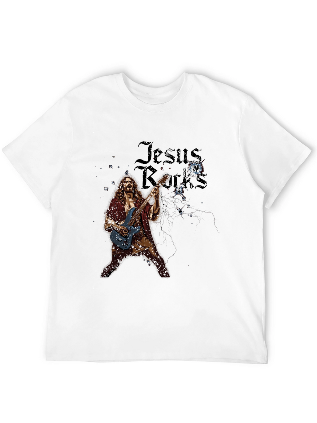 Jesus Rocks T-Shirt - Black Graphic Tee