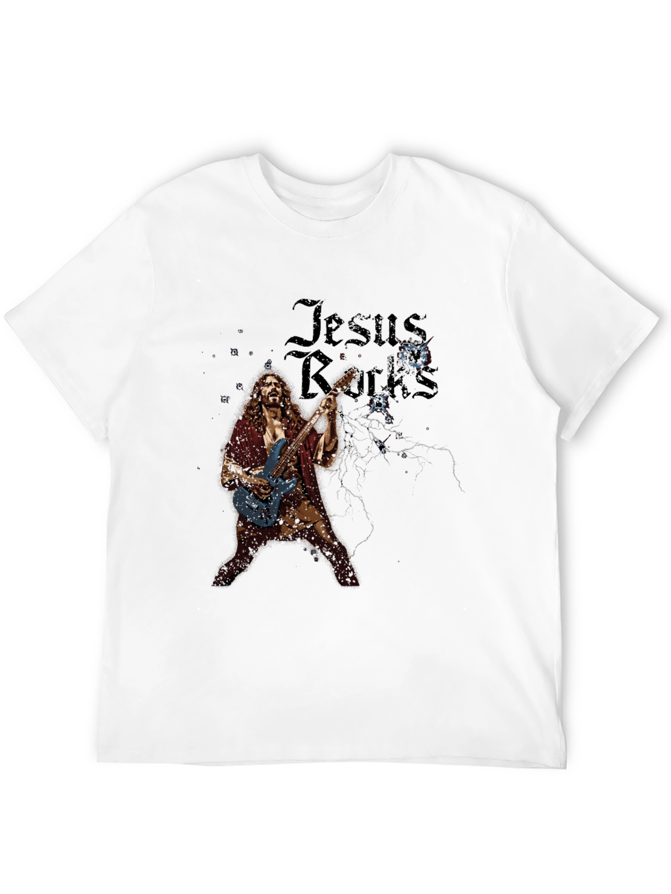 Jesus Rocks T-Shirt - Black Graphic Tee