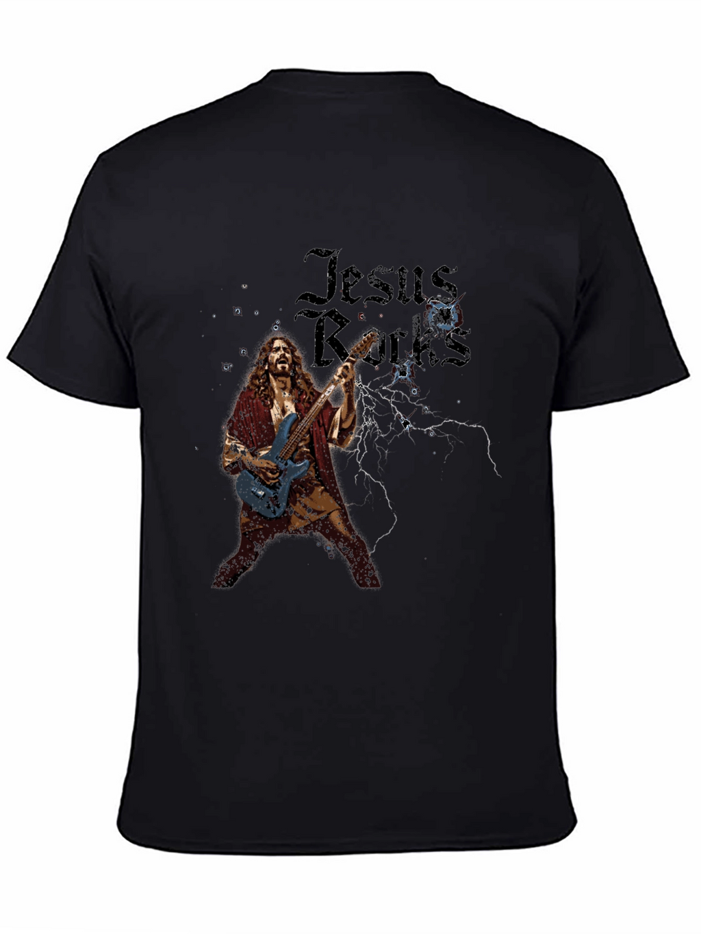 Jesus Rocks T-Shirt - Black Graphic Tee