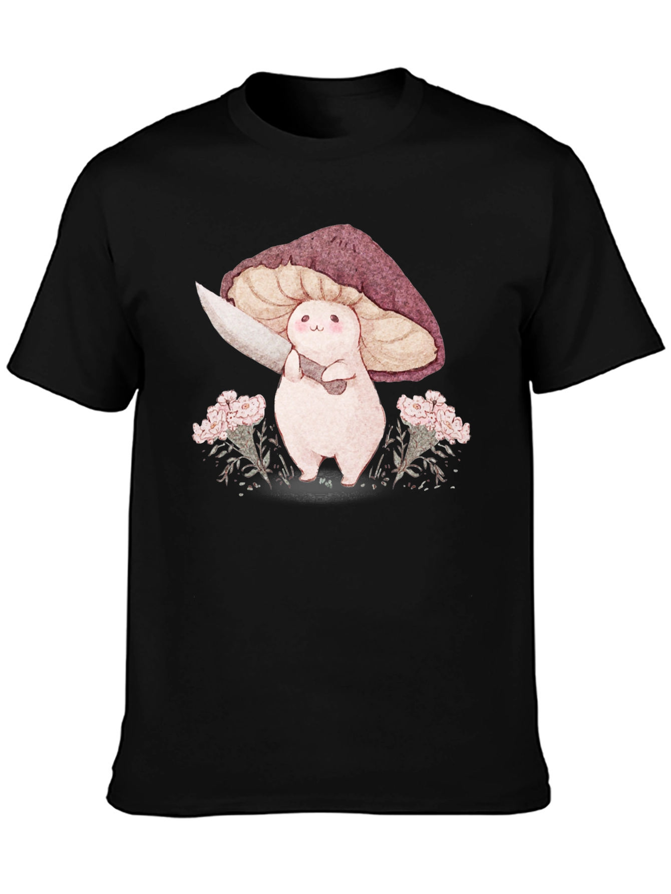 Mushroom with Knife Graphic Tee