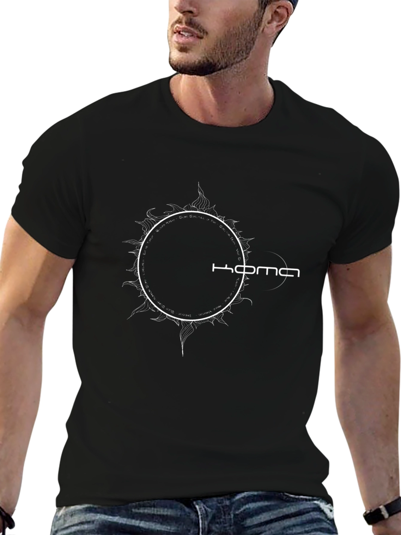 Koma Circle Graphic Black T-Shirt