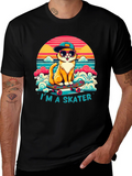 Cool Cat Skater T-Shirt - Retro Style
