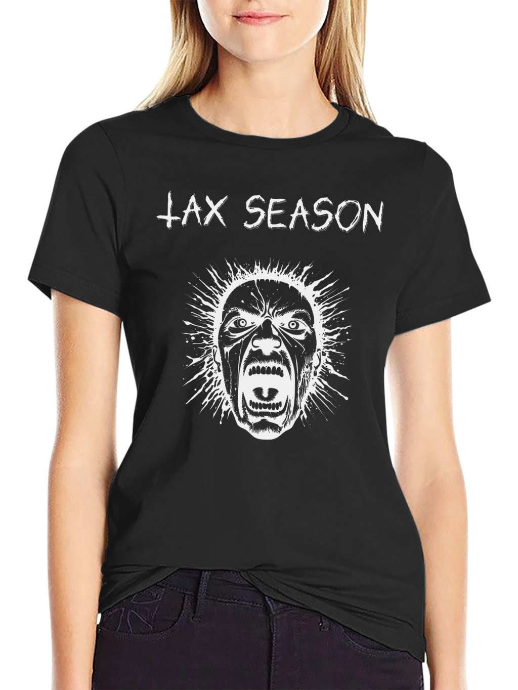 Tax Season Graphic T-Shirt Black Cotton
