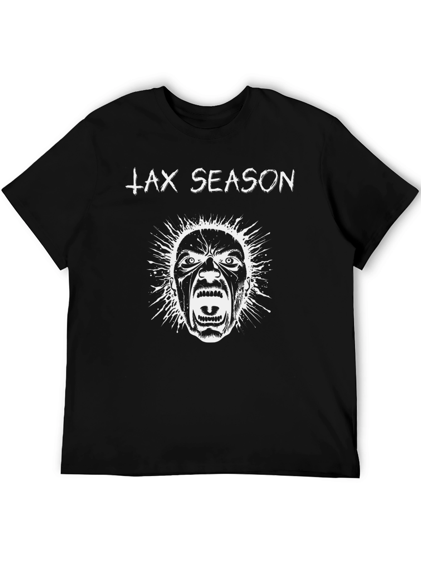 Tax Season Graphic T-Shirt Black Cotton