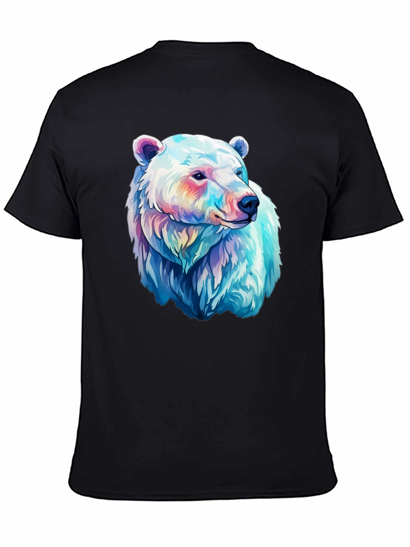 Polar Bear Graphic Tee - Black Cotton Blend