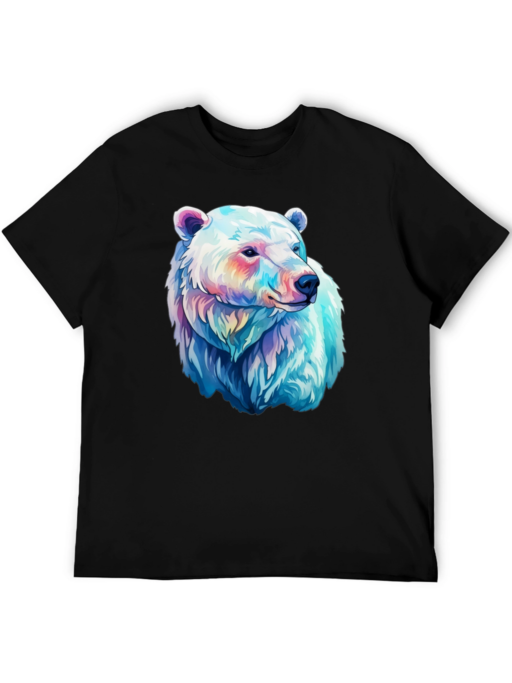 Polar Bear Graphic Tee - Black Cotton Blend