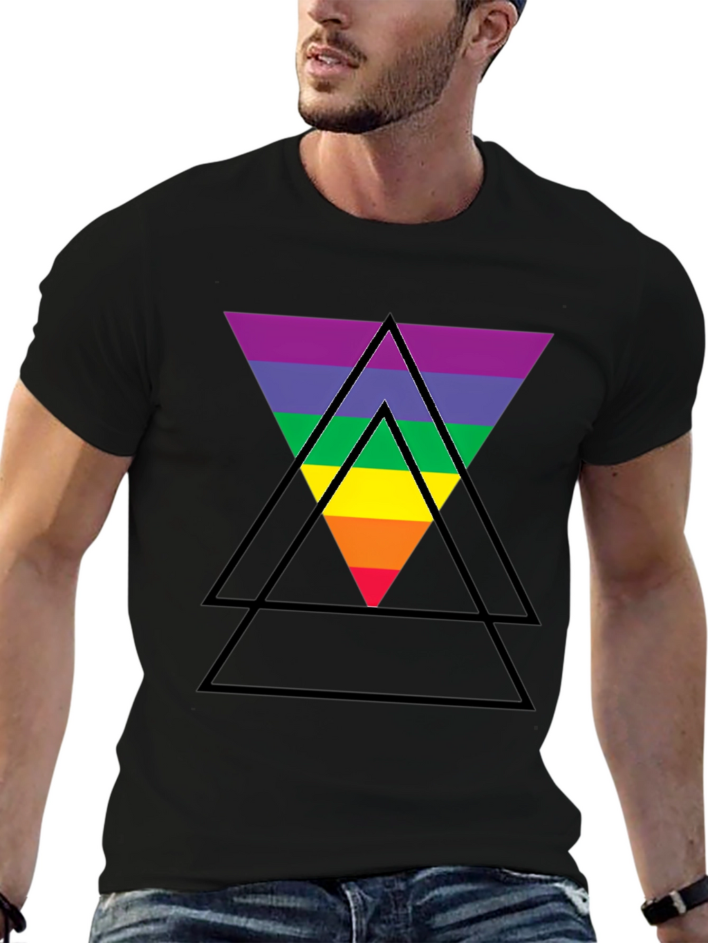 Rainbow Triangle Graphic T-Shirt - Pride LGBTQ+ Tee
