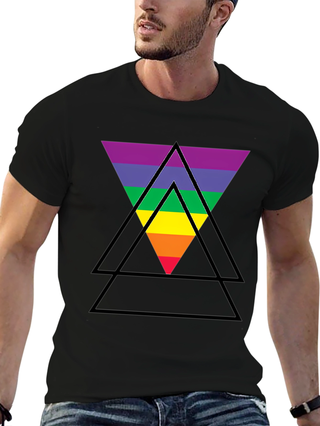 Rainbow Triangle Graphic T-Shirt - Pride LGBTQ+ Tee