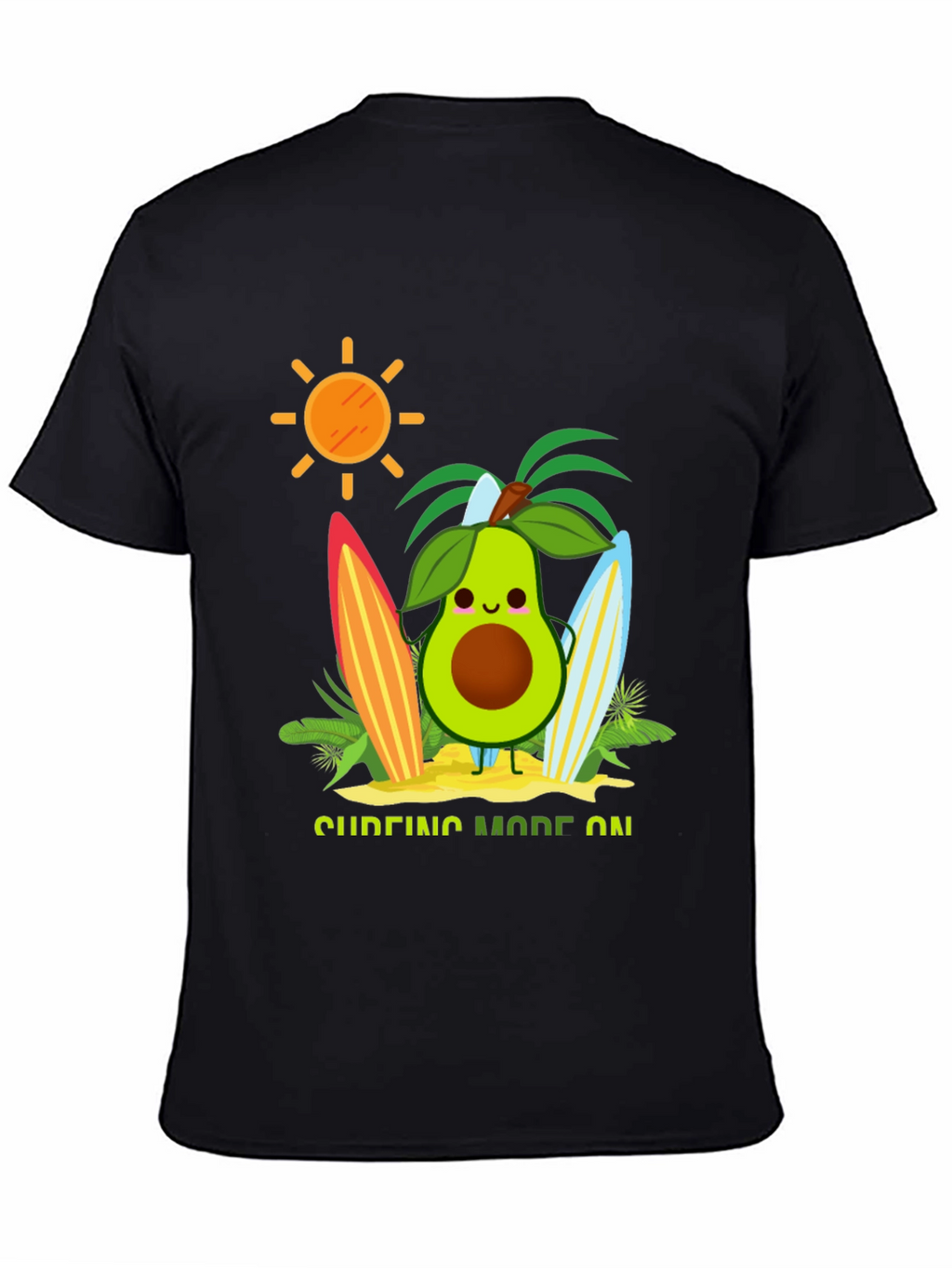 Avocado Surfing Mode On T-Shirt