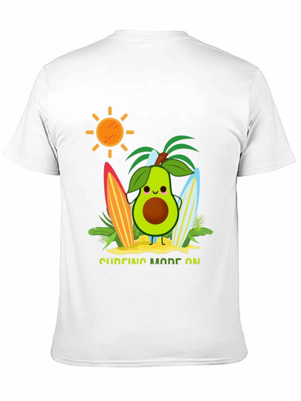 Avocado Surfing Mode On T-Shirt