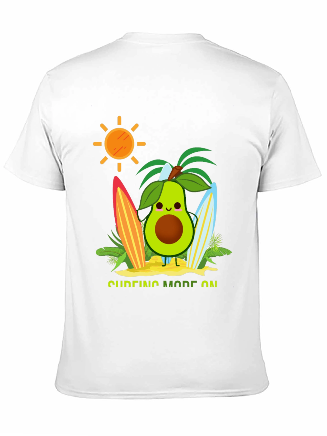 Avocado Surfing Mode On T-Shirt
