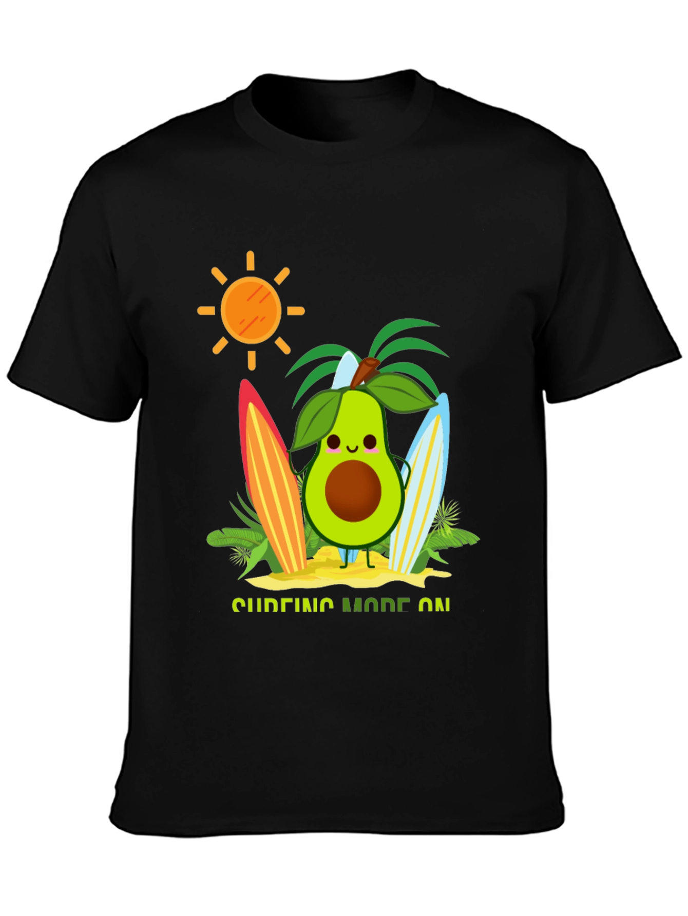 Avocado Surfing Mode On T-Shirt