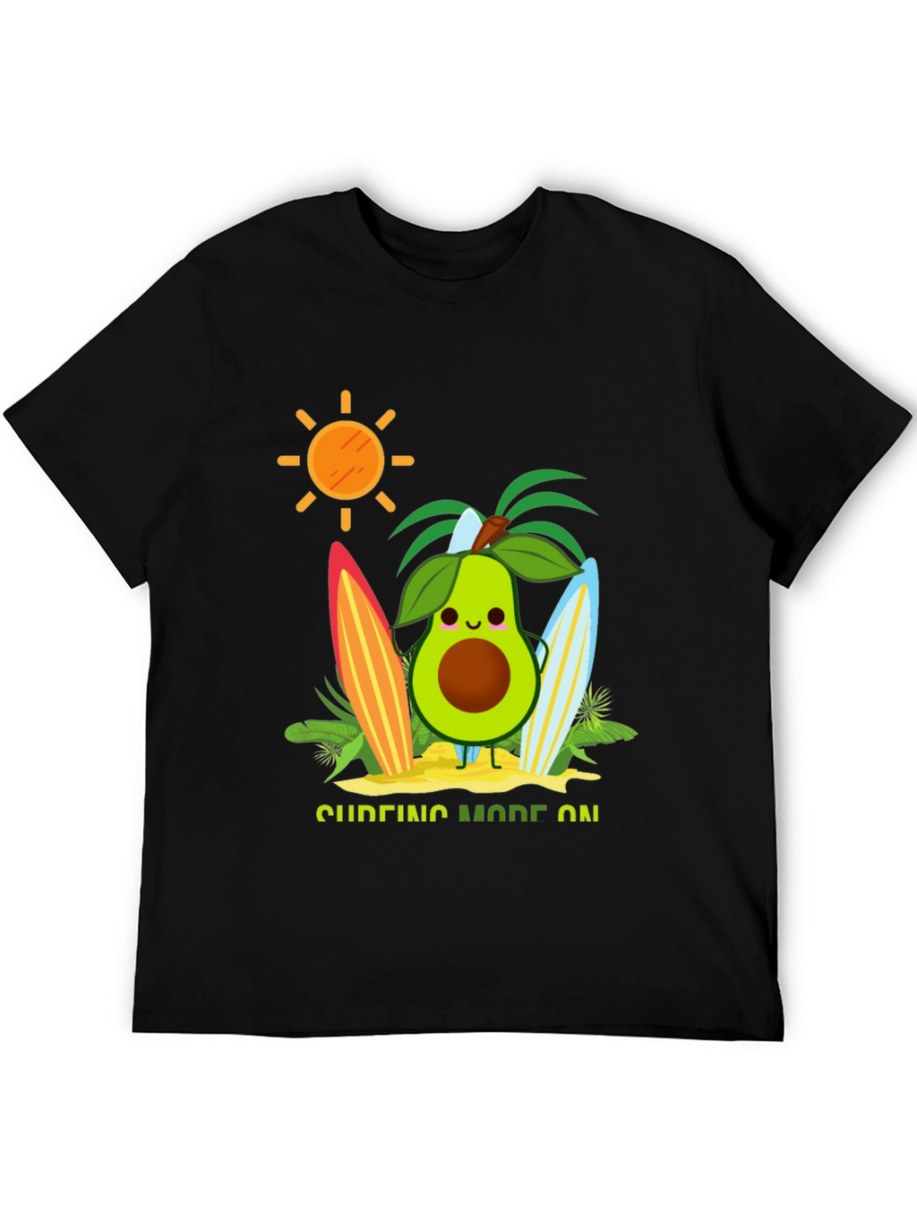 Avocado Surfing Mode On T-Shirt