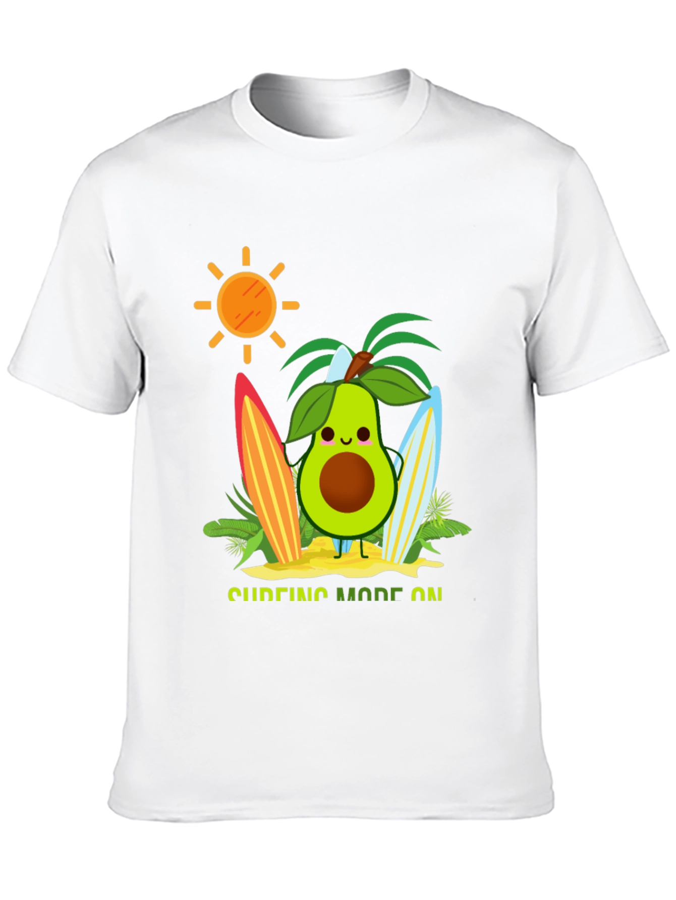 Avocado Surfing Mode On T-Shirt