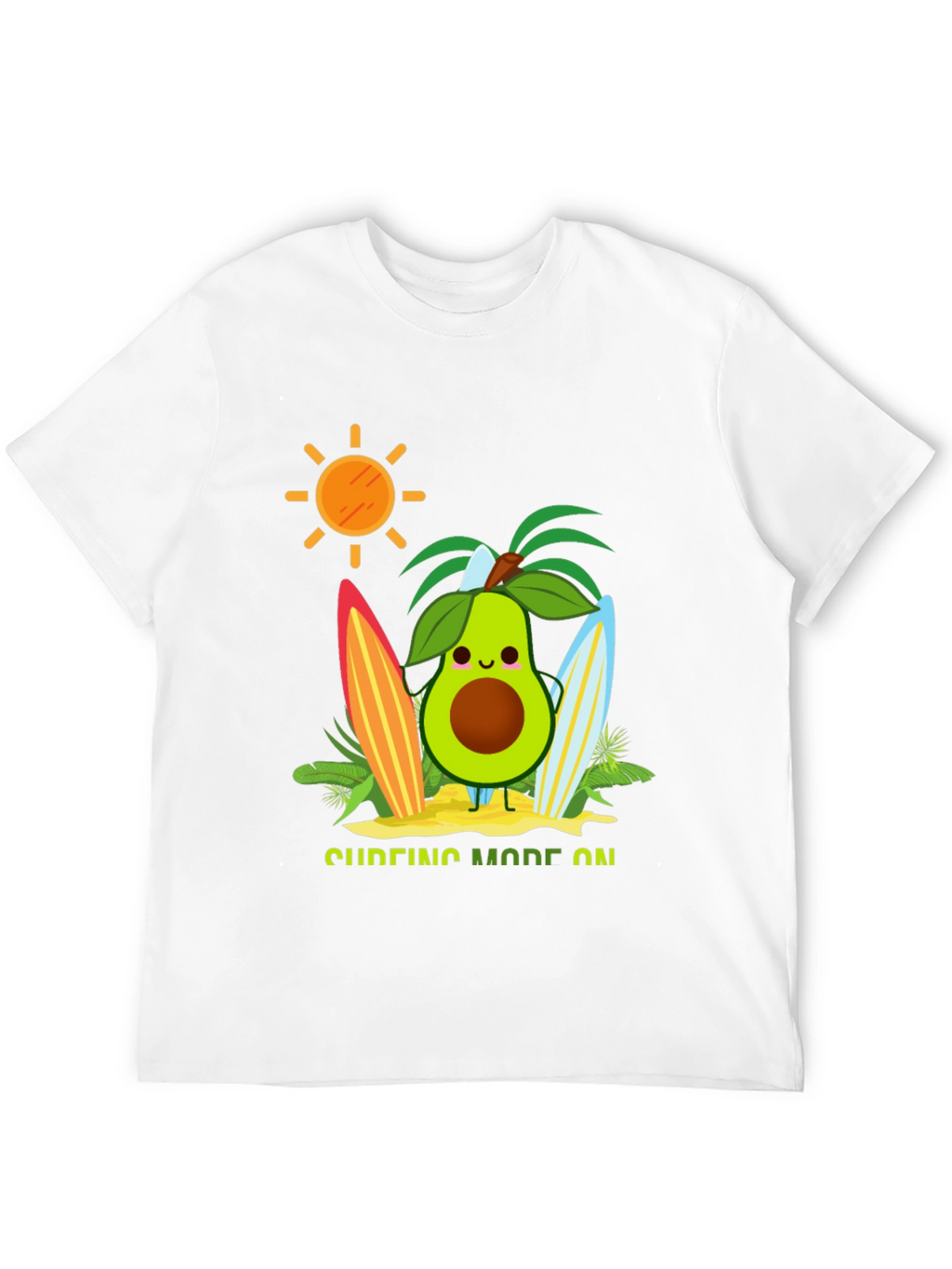 Avocado Surfing Mode On T-Shirt