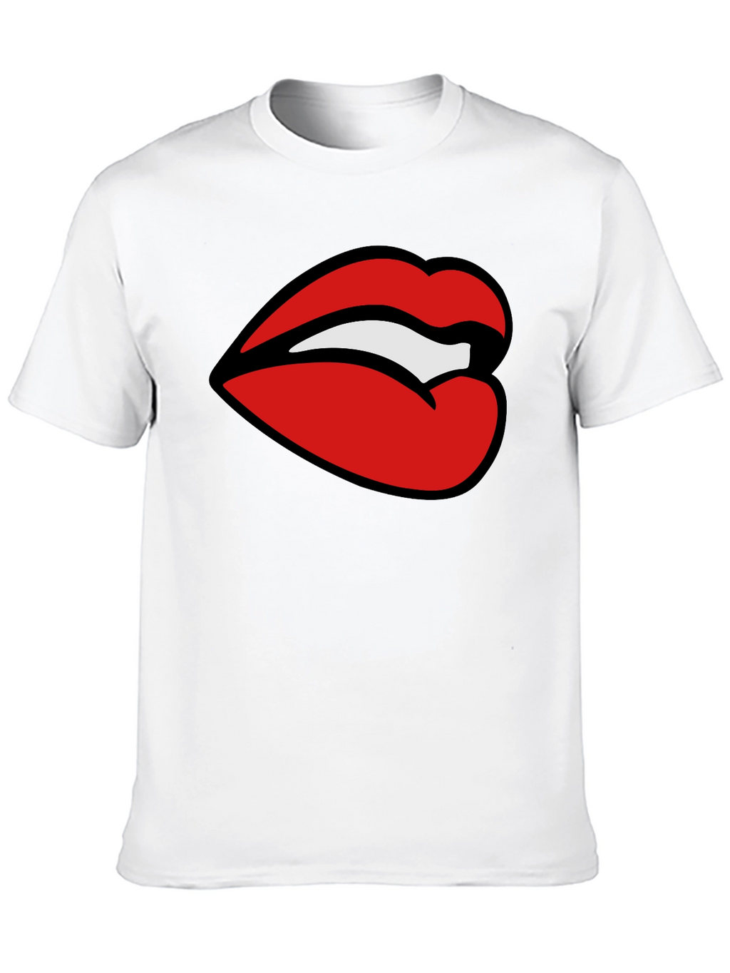 Bold Lips Graphic Tee - Stylish Black T-Shirt