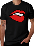 Bold Lips Graphic Tee - Stylish Black T-Shirt