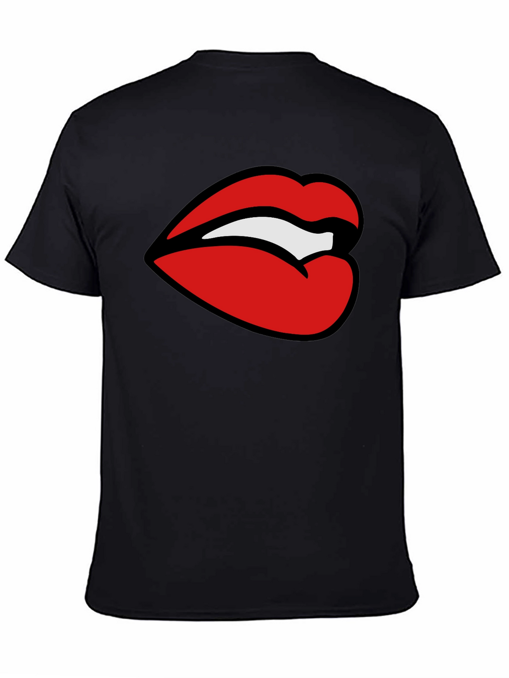 Bold Lips Graphic Tee - Stylish Black T-Shirt
