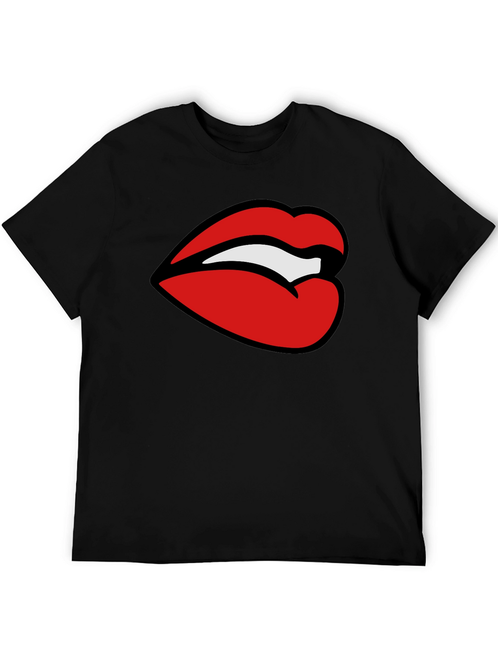 Bold Lips Graphic Tee - Stylish Black T-Shirt