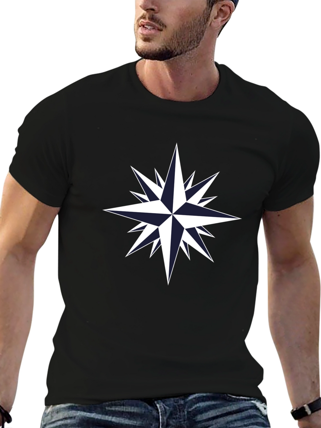 Compass Rose Graphic Tee - Black