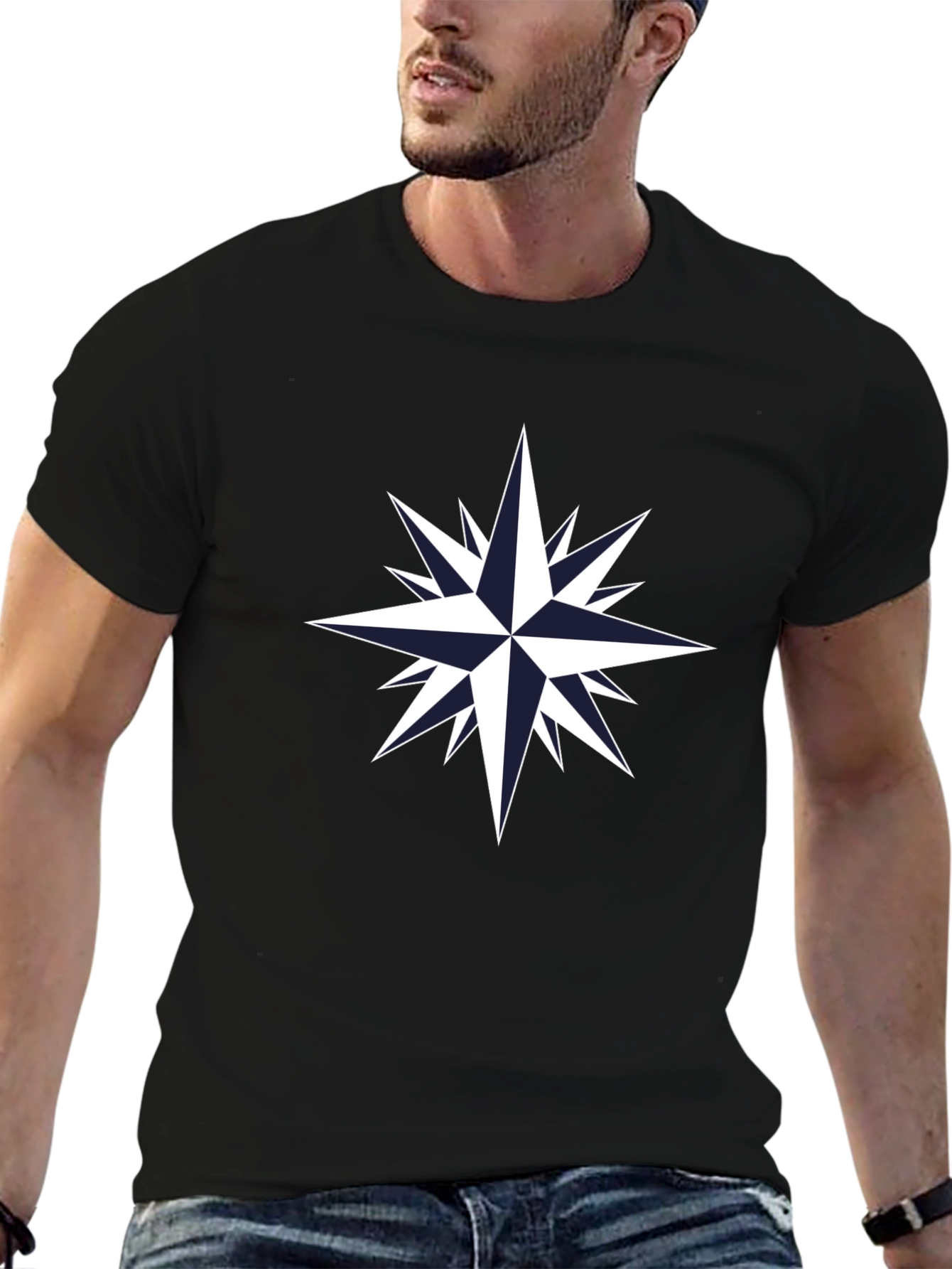 Compass Rose Graphic Tee - Black