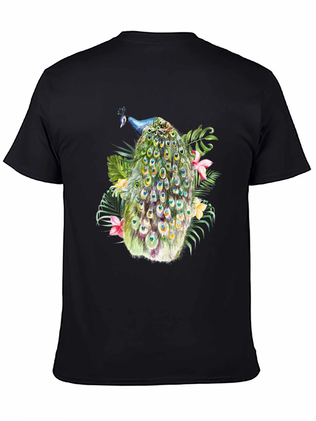 Peacock Graphic Black T-Shirt