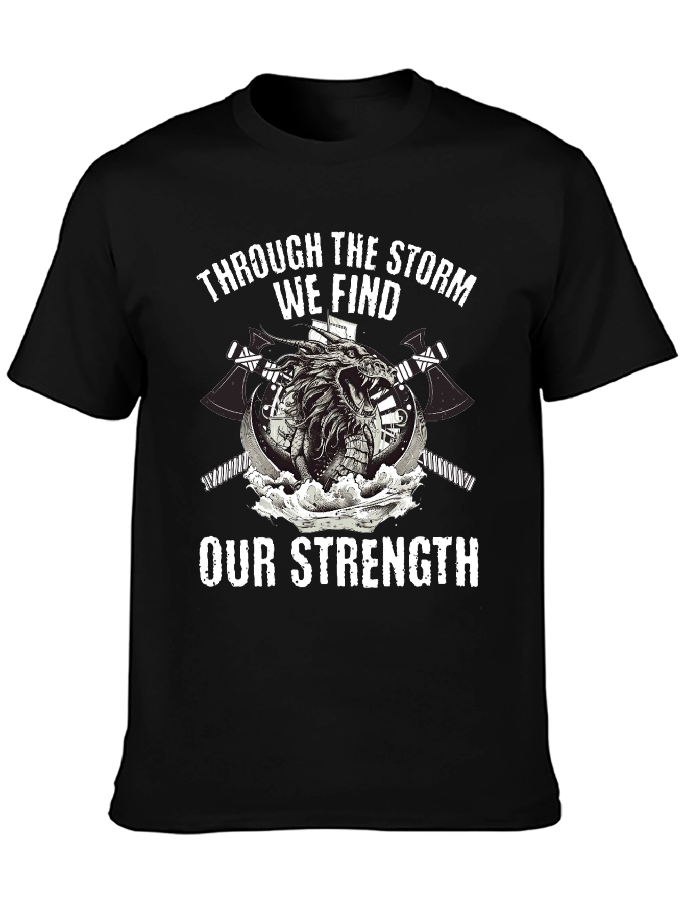 Storm Strength Dragon Graphic Black T-Shirt