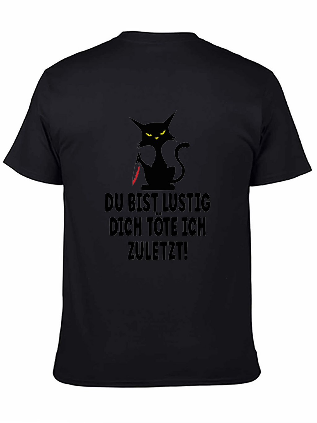 Black Cat German Phrase Graphic T-Shirt