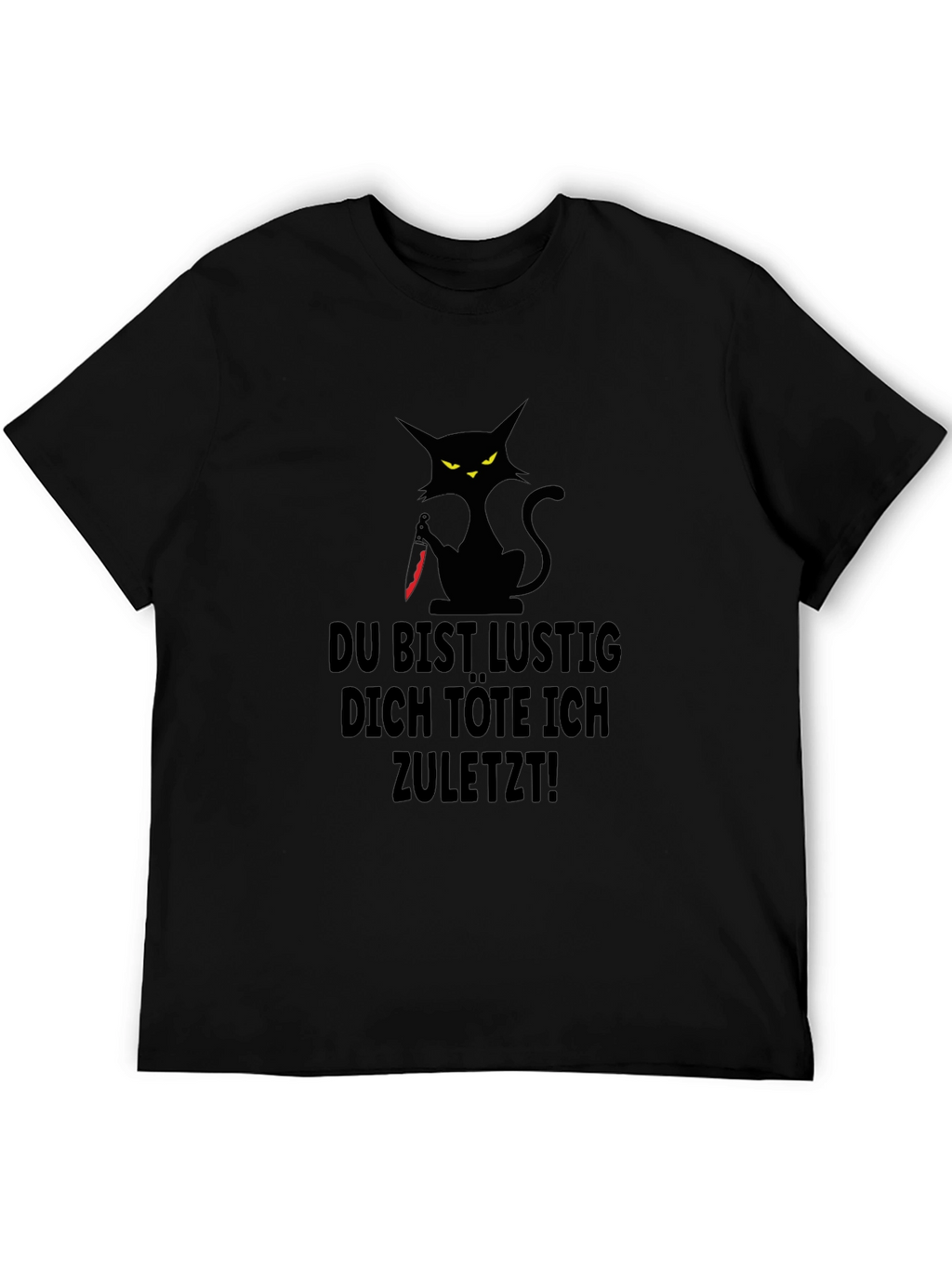 Black Cat German Phrase Graphic T-Shirt