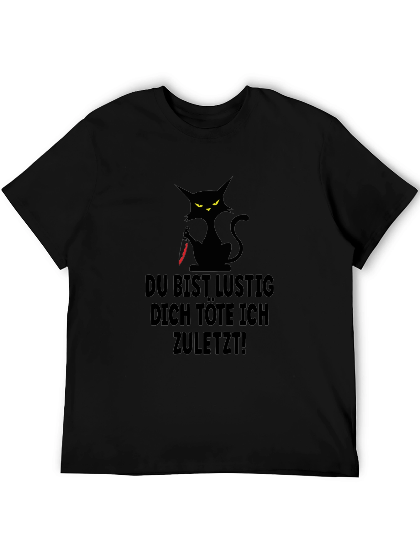 Black Cat German Phrase Graphic T-Shirt