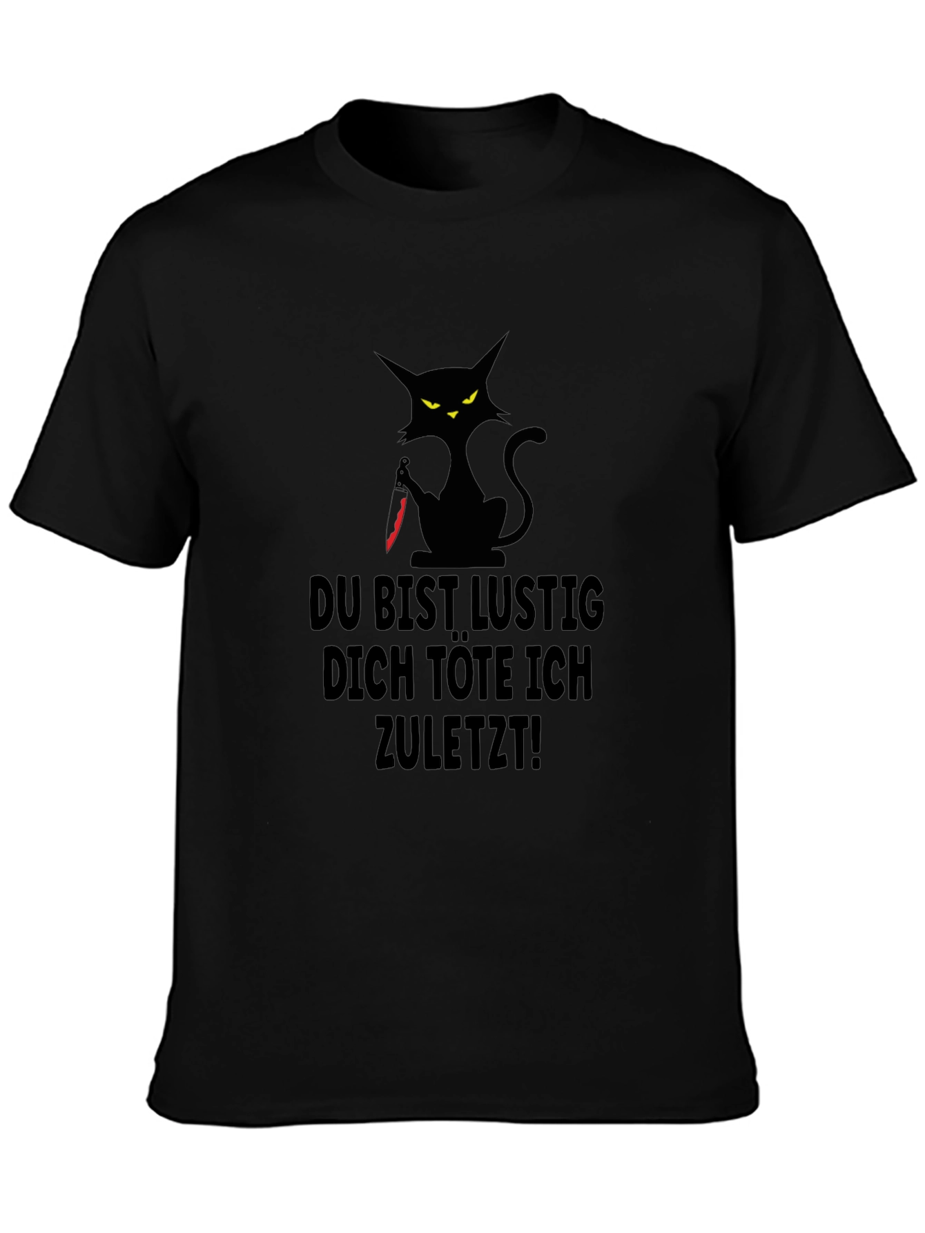 Black Cat German Phrase Graphic T-Shirt