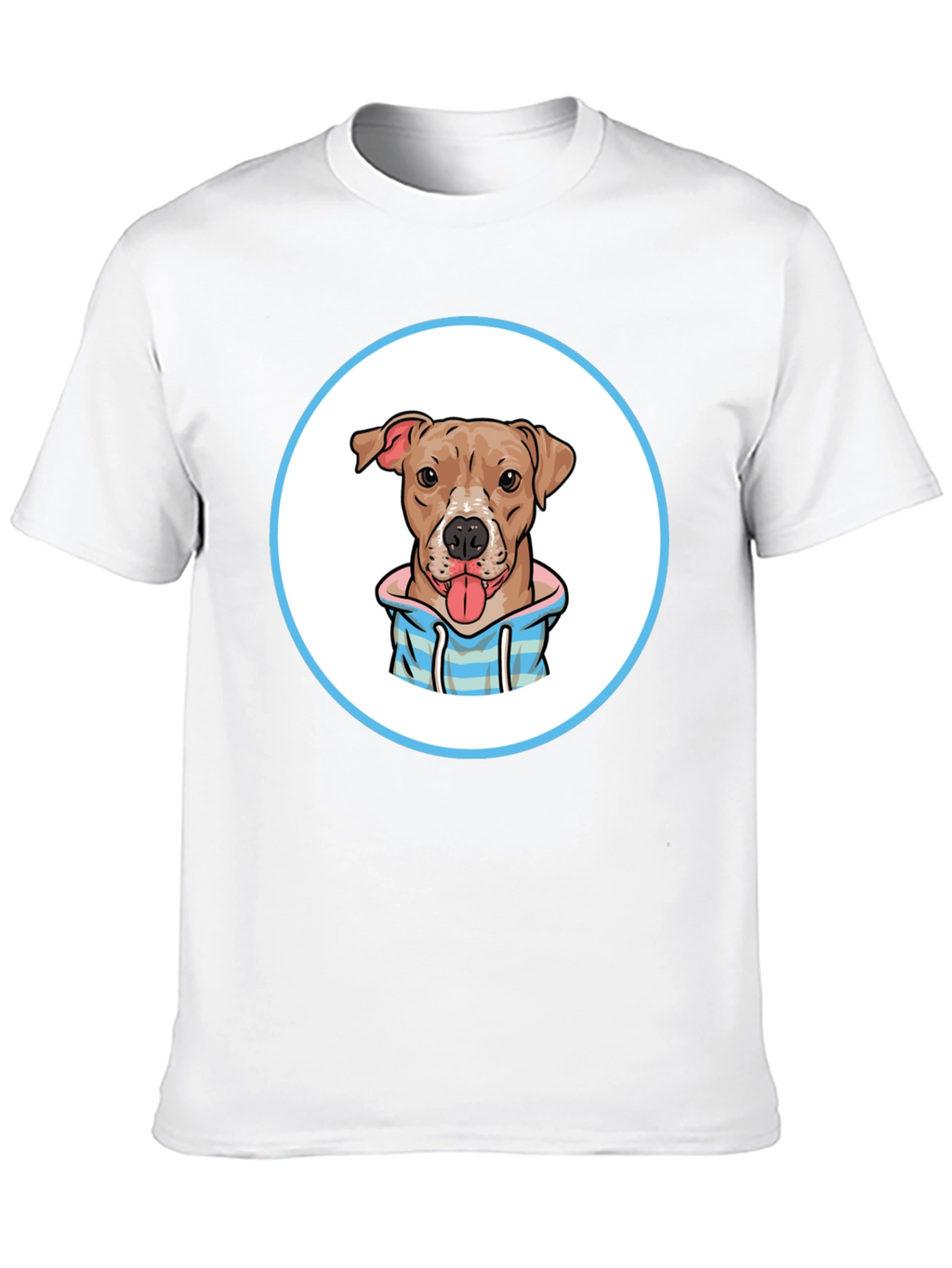 Dog Cartoon Print Black T-Shirt