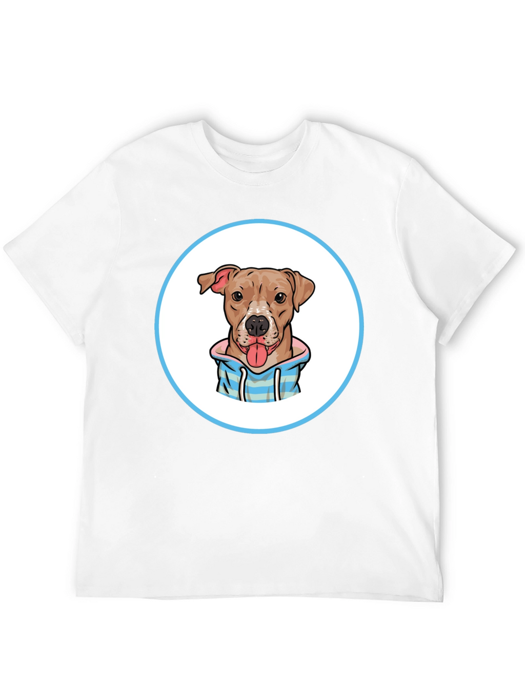 Dog Cartoon Print Black T-Shirt