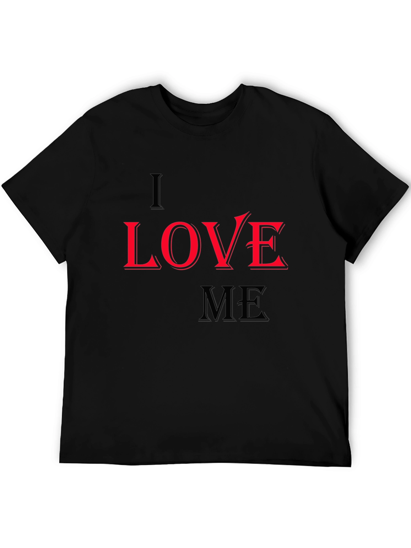 I Love Me Graphic Print Black T-Shirt