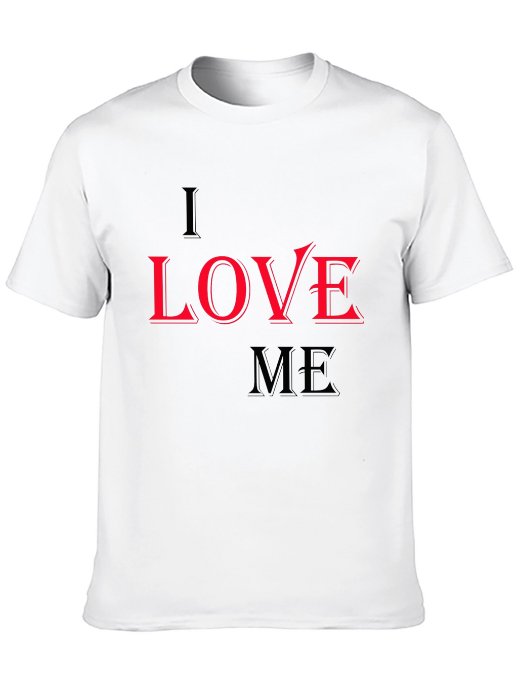 I Love Me Graphic Print Black T-Shirt