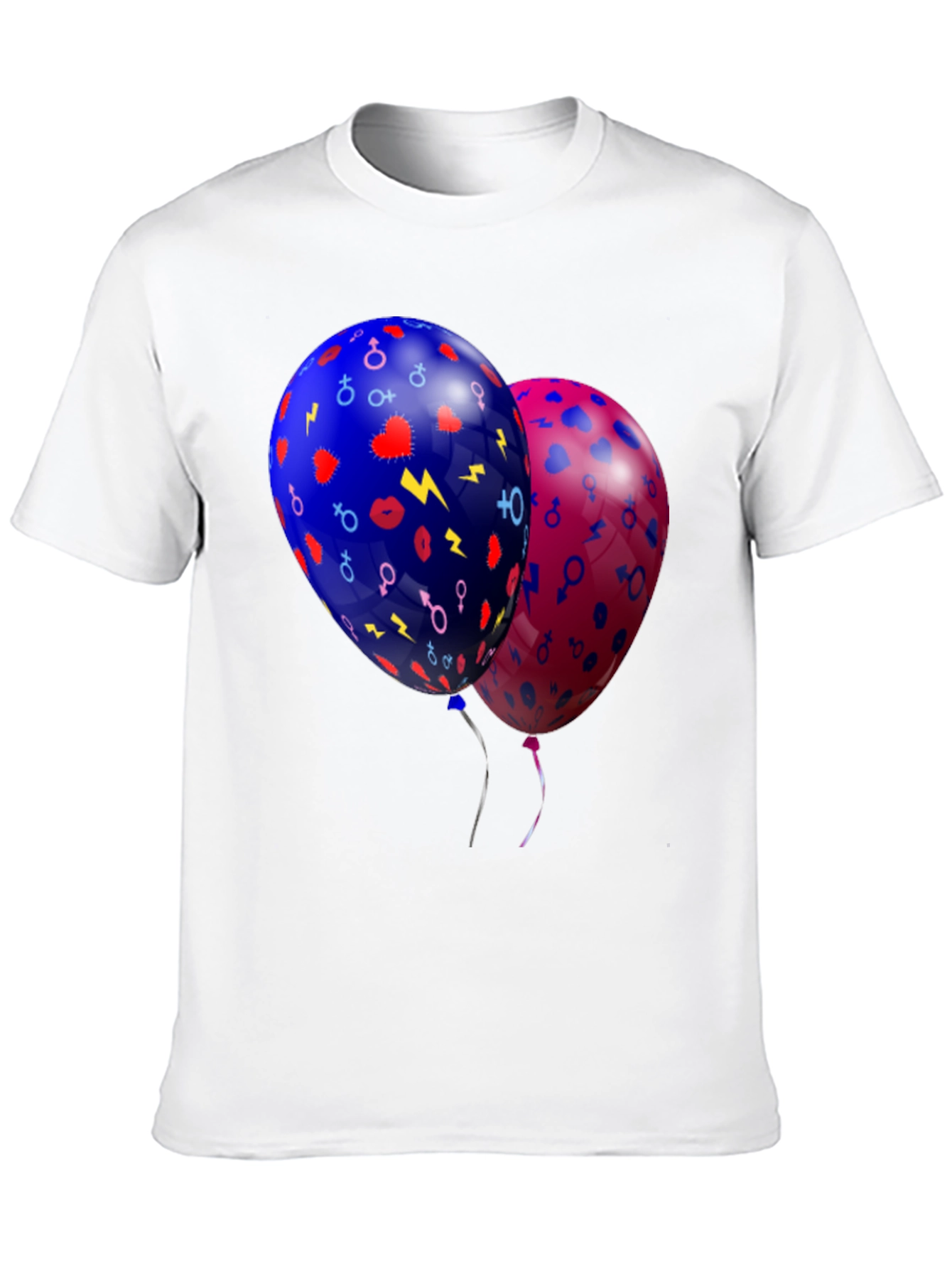 Stylish Balloons Graphic Black T-Shirt