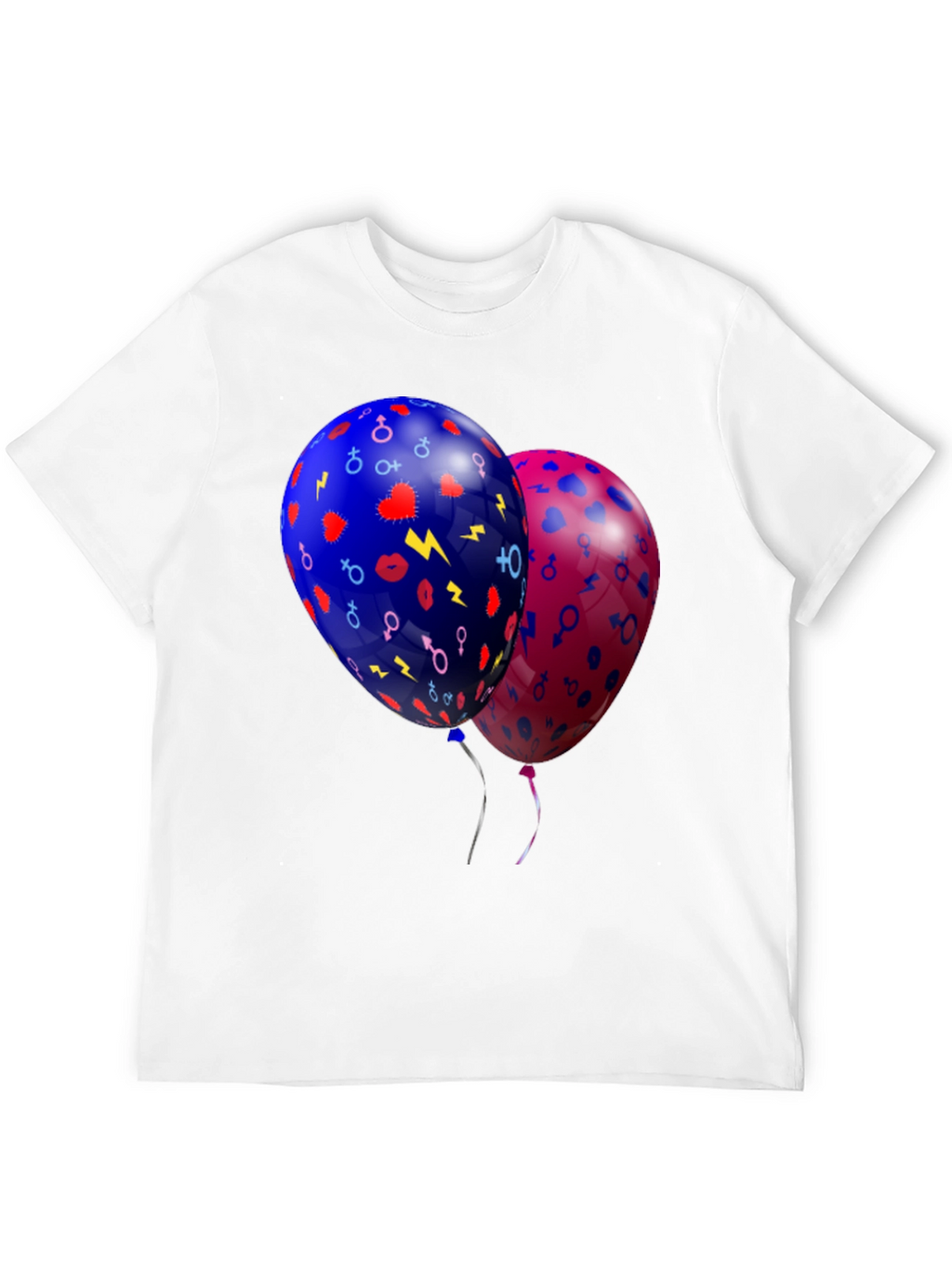Stylish Balloons Graphic Black T-Shirt