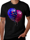Stylish Balloons Graphic Black T-Shirt