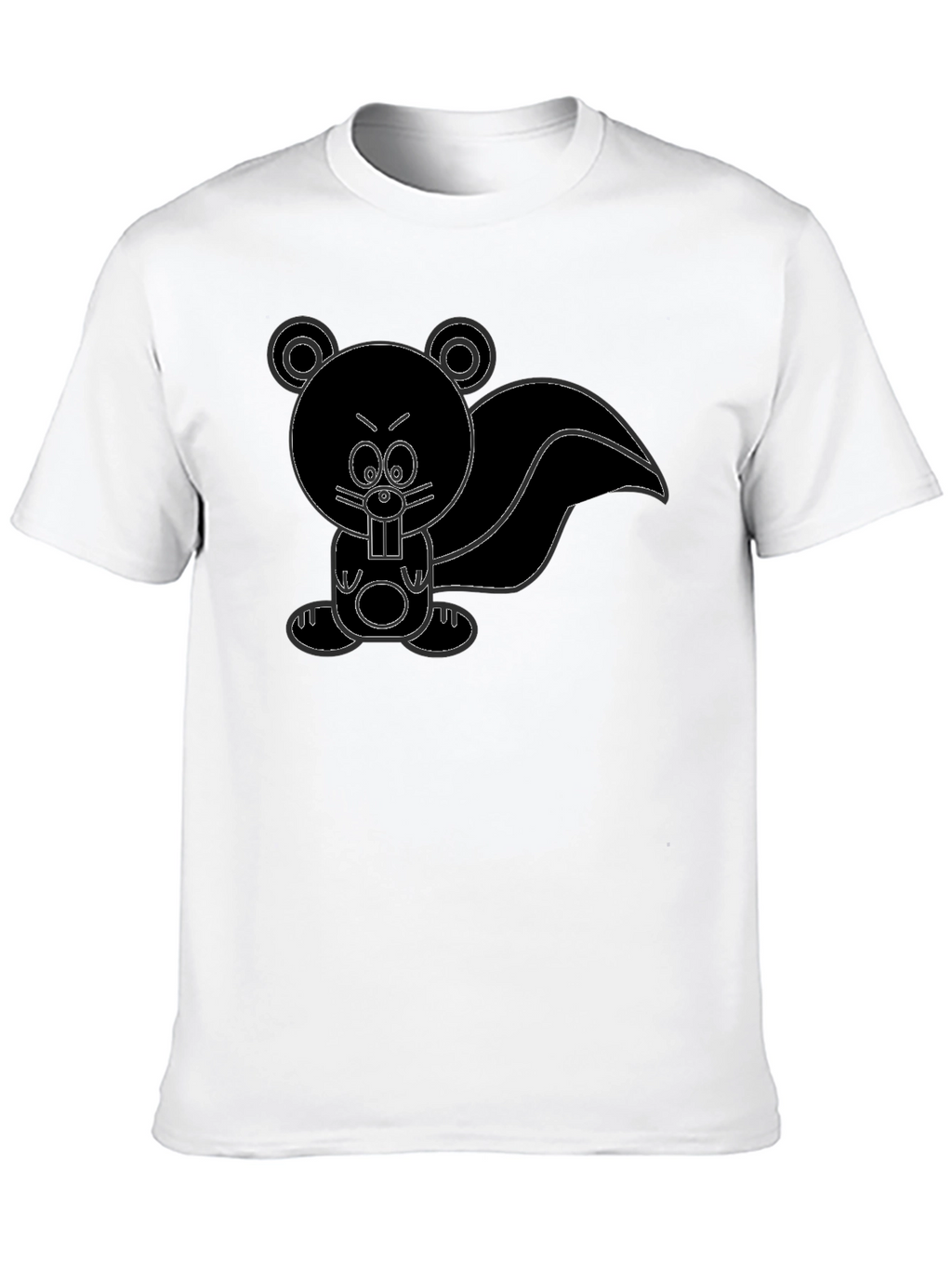 Cartoon Skunk Graphic Tee - Unisex Black T-Shirt
